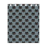 Black Cat Knitted Pattern Print Curtain