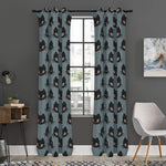 Black Cat Knitted Pattern Print Curtain