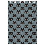 Black Cat Knitted Pattern Print Curtain