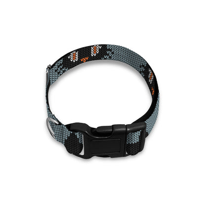 Black Cat Knitted Pattern Print Dog Collar