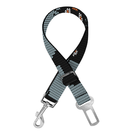 Black Cat Knitted Pattern Print Dog Seat Belt