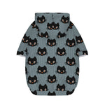Black Cat Knitted Pattern Print Dog Zip Up Hoodie