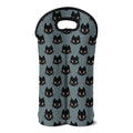 Black Cat Knitted Pattern Print Double Neoprene Wine Tote