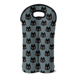 Black Cat Knitted Pattern Print Double Neoprene Wine Tote