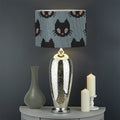 Black Cat Knitted Pattern Print Drum Lamp Shade