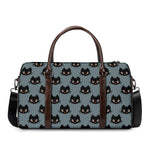 Black Cat Knitted Pattern Print Duffle Bag