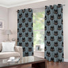 Black Cat Knitted Pattern Print Extra Wide Grommet Curtains