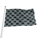 Black Cat Knitted Pattern Print Flag