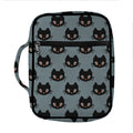 Black Cat Knitted Pattern Print Front Pocket Bible Bag