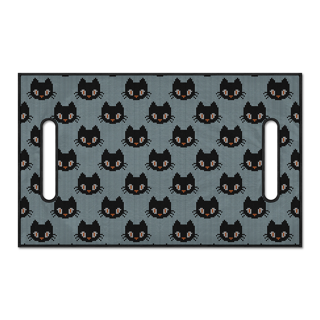 Black Cat Knitted Pattern Print Golf Cart Seat Cover