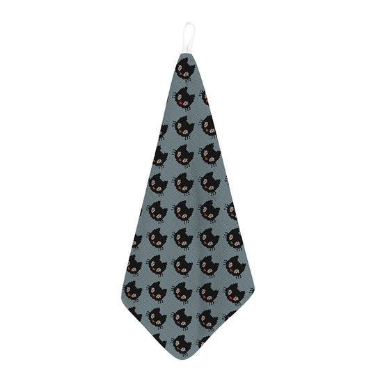 Black Cat Knitted Pattern Print Hand Towel