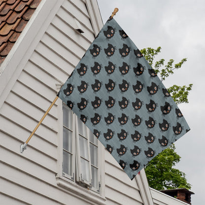 Black Cat Knitted Pattern Print House Flag