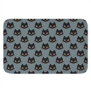 Black Cat Knitted Pattern Print Indoor Door Mat