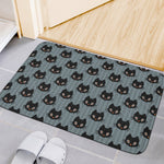 Black Cat Knitted Pattern Print Indoor Door Mat