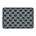 Black Cat Knitted Pattern Print Kitchen Mat