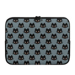 Black Cat Knitted Pattern Print Laptop Sleeve