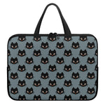 Black Cat Knitted Pattern Print Laptop Sleeve With Handle