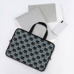 Black Cat Knitted Pattern Print Laptop Sleeve With Handle