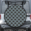 Black Cat Knitted Pattern Print Leather Spare Tire Cover