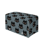 Black Cat Knitted Pattern Print Leather Tissue Box Cover