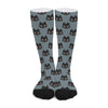 Black Cat Knitted Pattern Print Long Socks