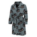 Black Cat Knitted Pattern Print Men's Bathrobe
