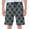 Black Cat Knitted Pattern Print Men's Beach Shorts