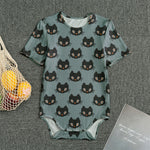 Black Cat Knitted Pattern Print Men's Bodysuit