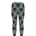 Black Cat Knitted Pattern Print Men's Leggings