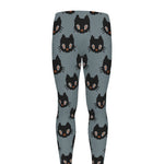 Black Cat Knitted Pattern Print Men's leggings