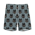 Black Cat Knitted Pattern Print Men's Athletic Shorts