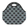 Black Cat Knitted Pattern Print Neoprene Lunch Bag