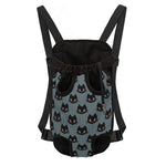 Black Cat Knitted Pattern Print Pet Carrier Backpack