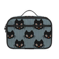 Black Cat Knitted Pattern Print Portable Lunch Bag