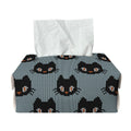 Black Cat Knitted Pattern Print Rectangle Tissue Box Cover