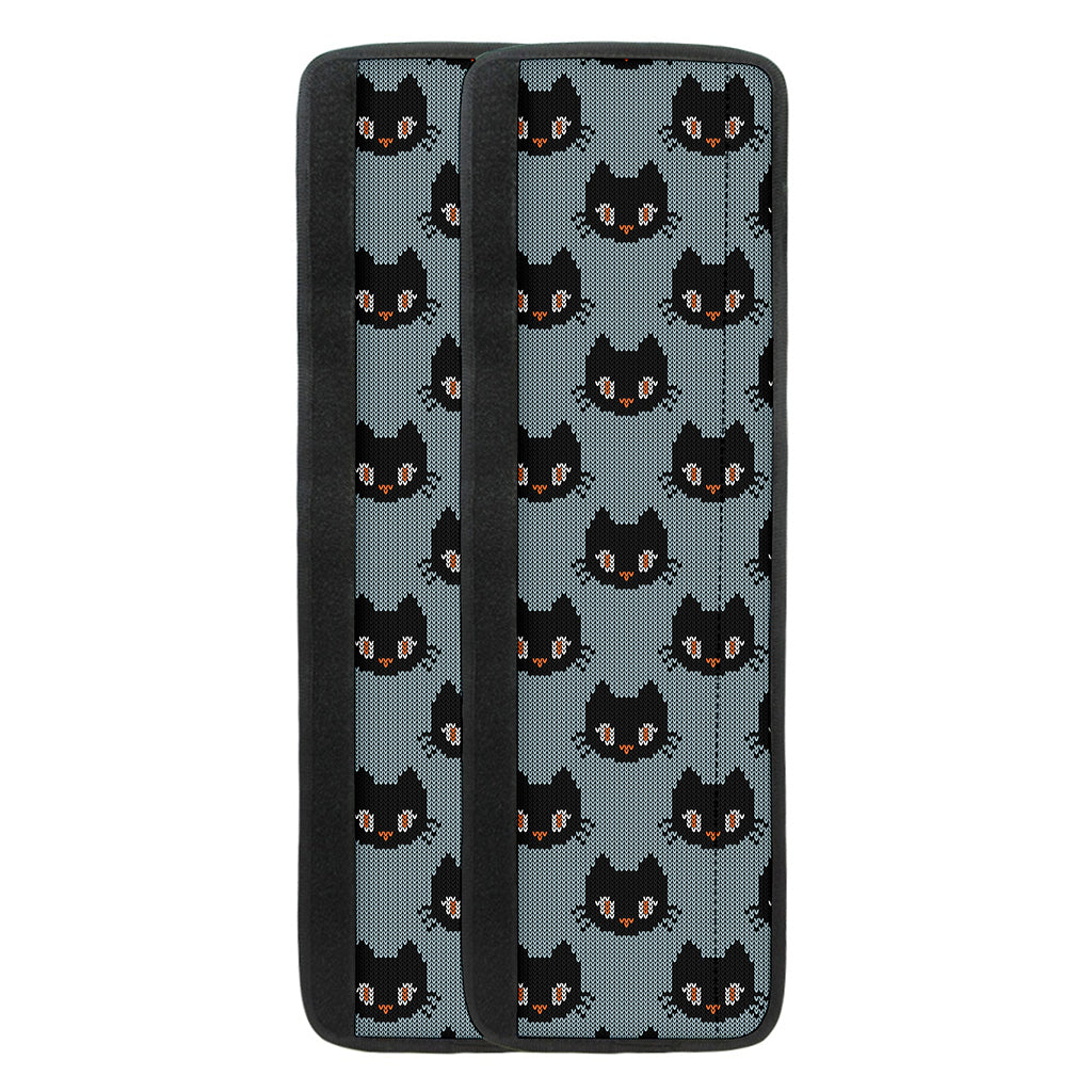 Black Cat Knitted Pattern Print Refrigerator Handle Covers