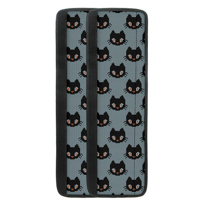 Black Cat Knitted Pattern Print Refrigerator Handle Covers