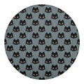 Black Cat Knitted Pattern Print Round Blanket