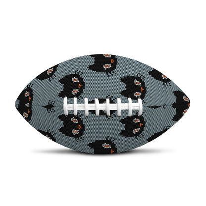 Black Cat Knitted Pattern Print Rugby Ball