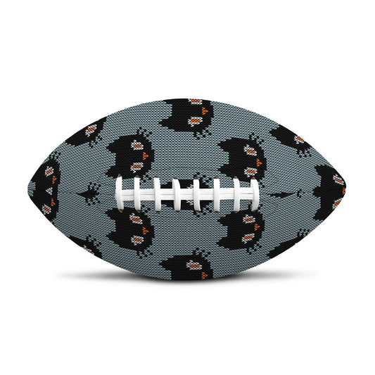 Black Cat Knitted Pattern Print Rugby Ball