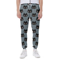 Black Cat Knitted Pattern Print Joggers