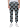 Black Cat Knitted Pattern Print Scuba Joggers