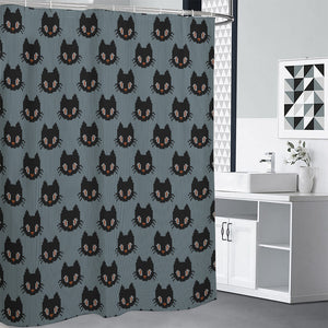 Black Cat Knitted Pattern Print Shower Curtain