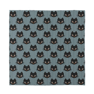 Black Cat Knitted Pattern Print Silk Bandana