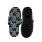 Black Cat Knitted Pattern Print Slippers