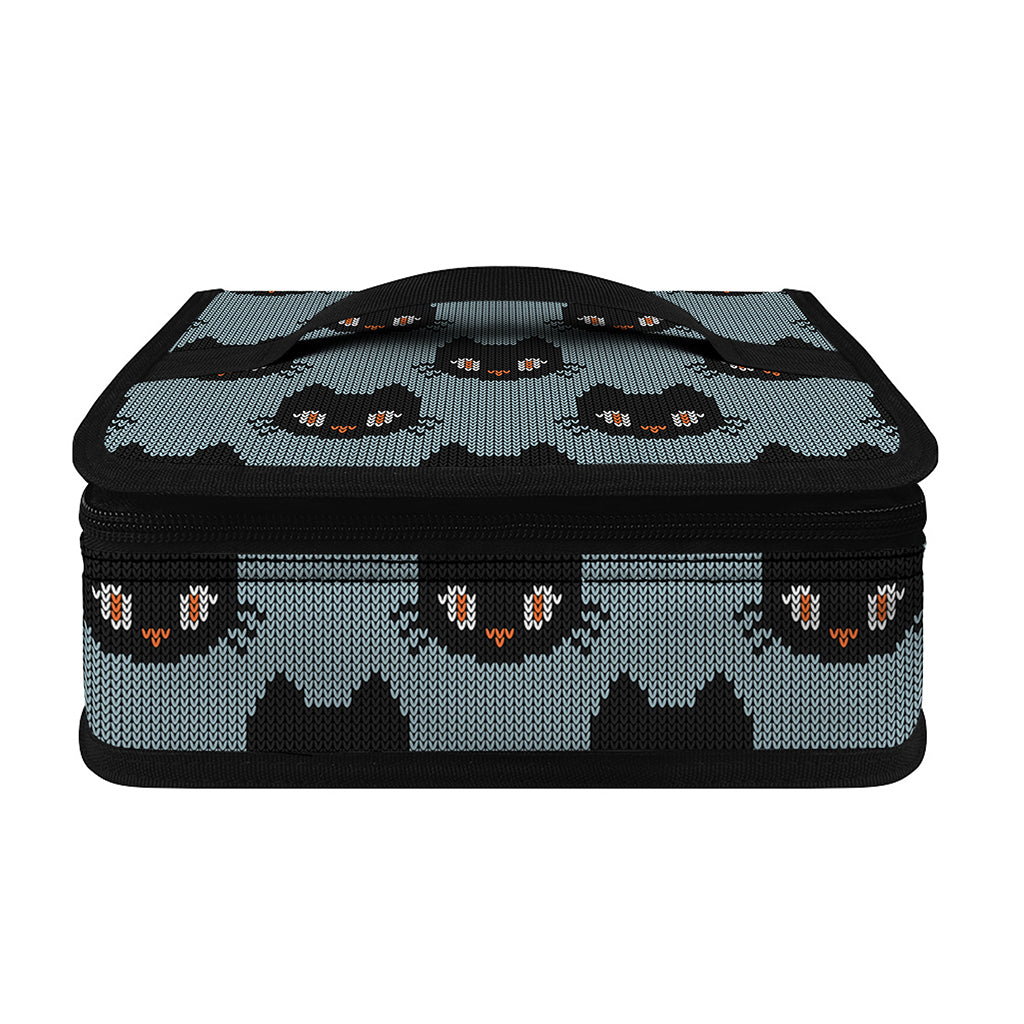Black Cat Knitted Pattern Print Small Lunch Bag