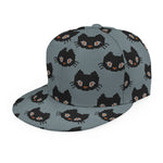 Black Cat Knitted Pattern Print Snapback Cap