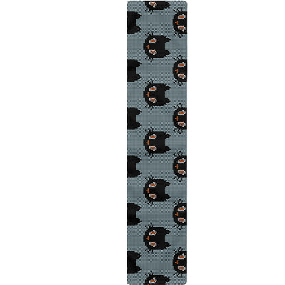 Black Cat Knitted Pattern Print Table Runner
