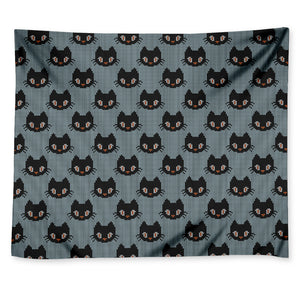 Black Cat Knitted Pattern Print Tapestry