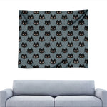 Black Cat Knitted Pattern Print Tapestry